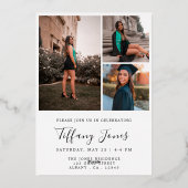 BSC モダン RN 4写真看護卒業 箔招待状 (裏面)