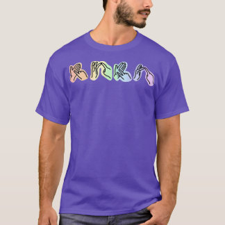 BSLイギリス手話レインボーラブ Tシャツ
