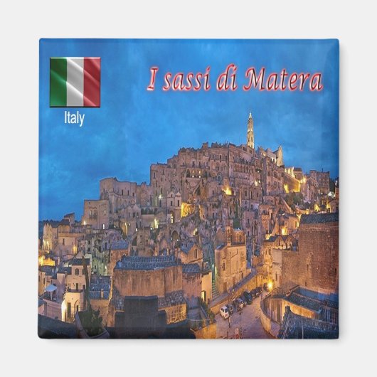 BSL017 MATERA, The Sassi of Matera,冷蔵庫 マグネット (正面)
