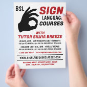 BSL、Ok Gesture、Sign Language Course広告 チラシ (手)
