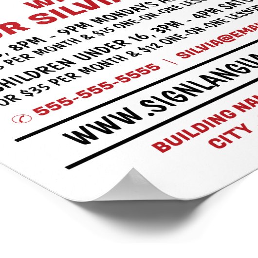 BSL、Ok Gesture、Sign Language Course広告 ポスター (角)