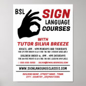 BSL、Ok Gesture、Sign Language Course広告 ポスター (正面)