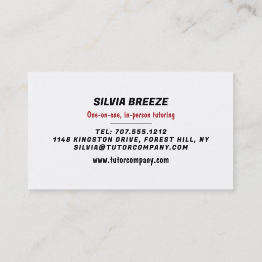 BSL、Ok Gesture、Sign Language Tutor、先生 名刺 (裏面)