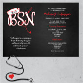 BSNの卒業招待状とナース引用文RED 招待状