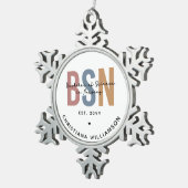 BSNカスタム看護学士号 スノーフレークピューターオーナメント (右)