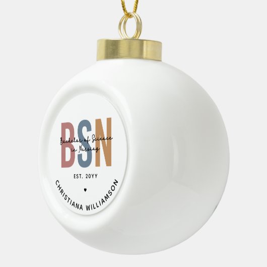 BSNカスタム看護学士号 セラミックボールオーナメント (右)