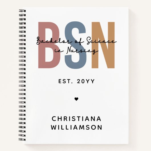 BSNカスタム看護学士号 ノートブック (正面)