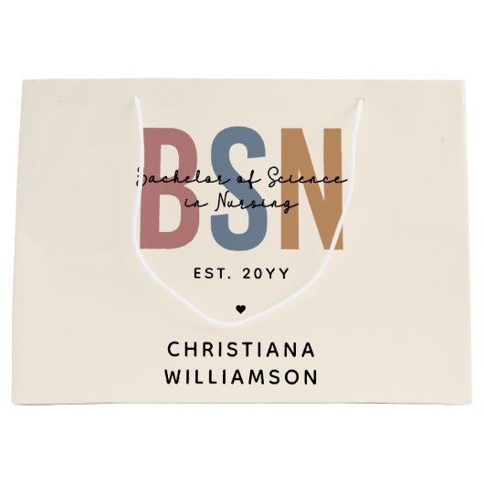 BSNカスタム看護学士号 ラージペーパーバッグ (正面)