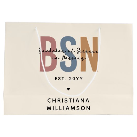 BSNカスタム看護学士号 ラージペーパーバッグ (裏面)