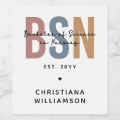 BSNカスタム看護学士号 ワインラベル (シングルラベル)