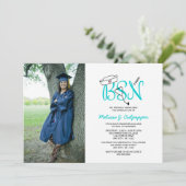 BSNナースのフォトグラジェンピンパーティー/ティール(緑がかった色) 招待状 (スタンド正面)