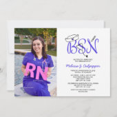 BSNナースのフォトグラジェンピンパーティー/紫 招待状 (正面)