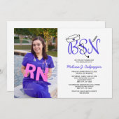 BSNナースのフォトグラジェンピンパーティー/紫 招待状 (正面/裏面)