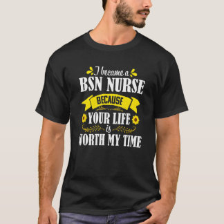 BSNナースひまわり引用文卒業メディカルナージ Tシャツ