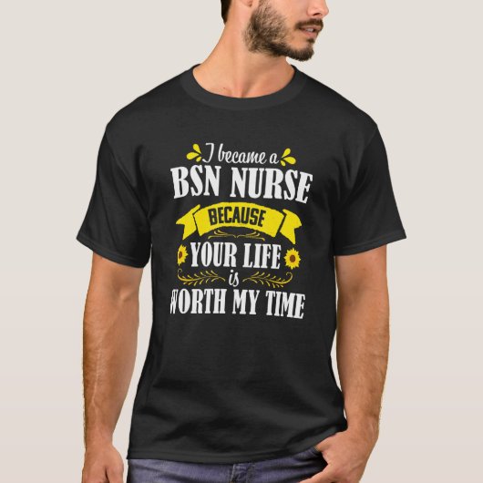BSNナースひまわり引用文卒業メディカルナージ Tシャツ (正面)