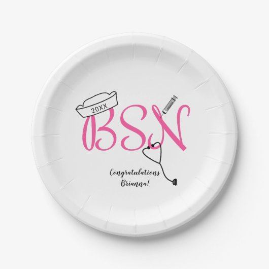 BSNナース卒業ディナーパーティーデコル ペーパープレート (正面)