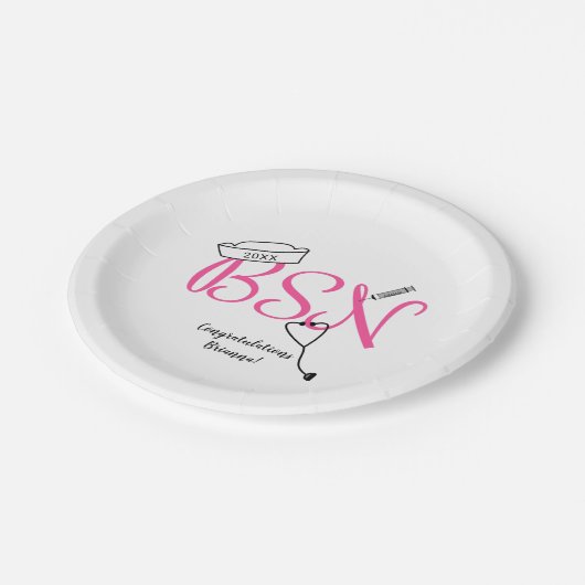 BSNナース卒業ディナーパーティーデコル ペーパープレート (アングル)