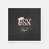 BSNナース卒業パーティーのデコール、赤い黒板 スタンダードカクテルナプキン (正面)