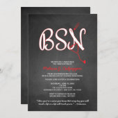 BSNナース卒業式ピン止め式NO HAT 招待状 (正面/裏面)