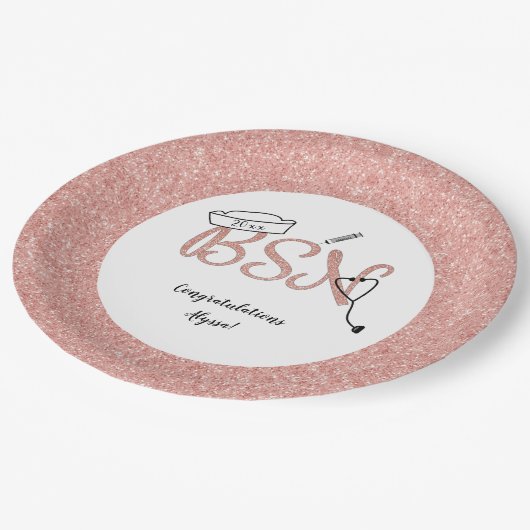 BSNナース卒業用ピンニングパーティーデコ ペーパープレート (アングル)