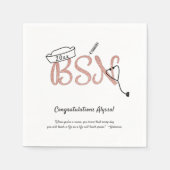 BSNバラ金ゴールドグリッターナース卒業パーティーデコール スタンダードカクテルナプキン (正面)