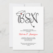 BSNピニング式招待状、おもしろいナース卒業 招待状 (正面)