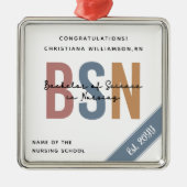 BSN看護学士RN卒業 メタルオーナメント (正面)