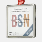 BSN看護学士RN卒業 メタルオーナメント (左)