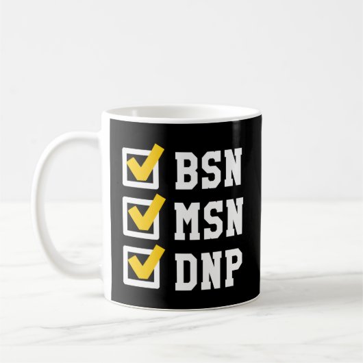 Bsn Msn Dnp博士号の学位チェックリスト卒業 コーヒーマグカップ (左)