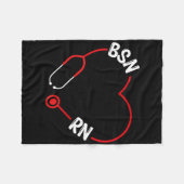 Bsn Rnナース卒業看護エッセンシャルBsn Nur フリースブランケット (正面(横))