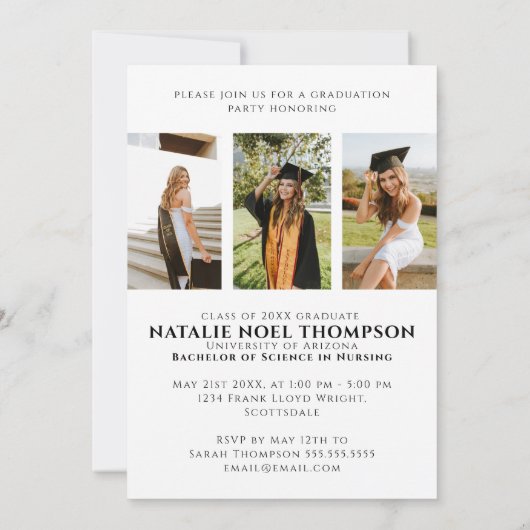 BSN RNナース看護学校卒業パーティー 招待状 (裏面)