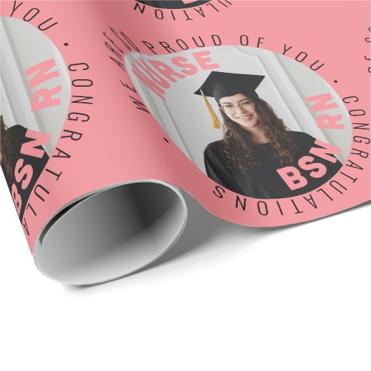 BSN RN写真のナースを作成する ラッピングペーパー (ロールコーナー)