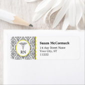 BSN RN LPNダマスクカドゥセウス黒黄 ラベル (インサイチュ)