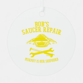 BSRイエローロゴ付きラウンドメタルオーナメント メタルオーナメント