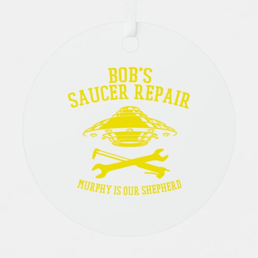 BSRイエローロゴ付きラウンドメタルオーナメント メタルオーナメント (正面)