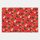 BT2MPSミニピンクリスマスドッグラッピング紙 ラッピングペーパーシート (正面3)