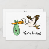 BT-ストーおもしろいクベビーシャワー招待状 招待状 (正面/裏面)