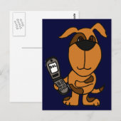BT – 漫画おもしろい犬メールや文字を打つはがき ポストカード (正面/裏面)