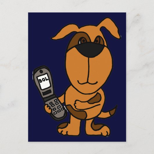 BT – 漫画おもしろい犬メールや文字を打つはがき ポストカード (正面)