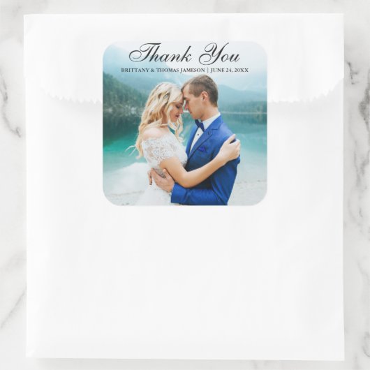 BT Sq結婚の写真モダンシールに感謝 スクエアシール (バッグ)