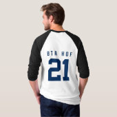 BTA HOF21の男子野球のワイシャツ Tシャツ (裏面フル)