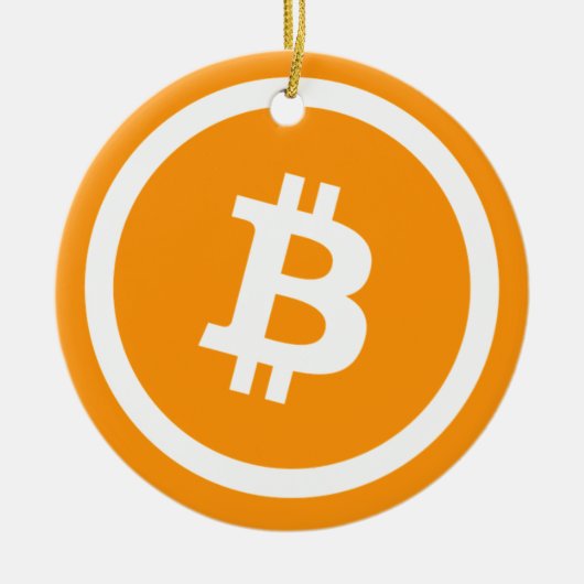 BTCシンボル付きBitcoin記念オーナメント セラミックオーナメント (正面)