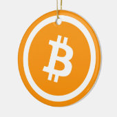 BTCシンボル付きBitcoin記念オーナメント セラミックオーナメント (左)
