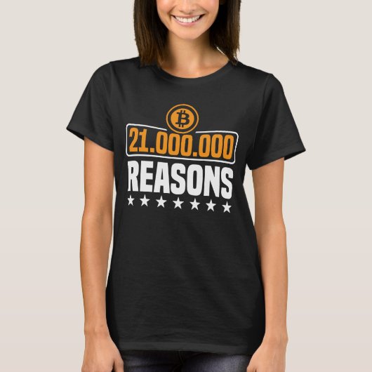 BTCビットコインを選択する2100万の理由 Tシャツ (正面)