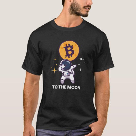 Btc宇宙飛行士インスパイアBitcoin Moon関連暗号 Tシャツ (正面)