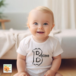 BTC暗号信じ支払いTシャツのギフトビットコイン ベビーボディスーツ