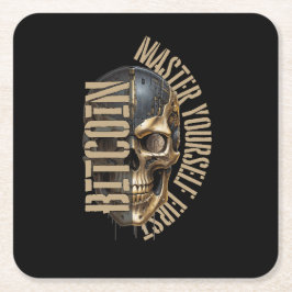 BTC motivation | Skull | Bitcoin crypto  スクエアペーパーコースター