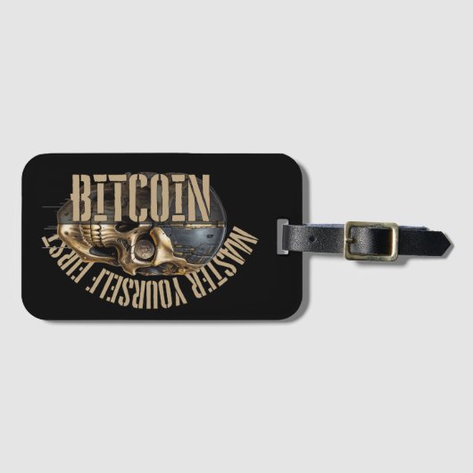 BTC motivation | Skull | Bitcoin crypto ラゲッジタグ (正面横)