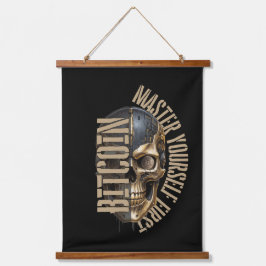 BTC motivation | Skull | Bitcoin crypto  吊り下げ型タペストリー