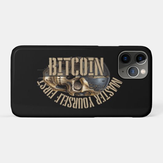 BTC motivation | Skull | Bitcoin crypto  Case-Mate iPhoneケース (裏面(横))
